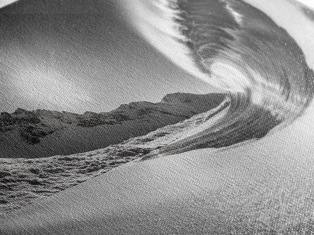 Arctic Wave Motion, Snowy Surf Curl, Mountain Sun Scene, Nature Energy Art, Canvas Print, Living Room Wall Art, Winter Adventure Decor