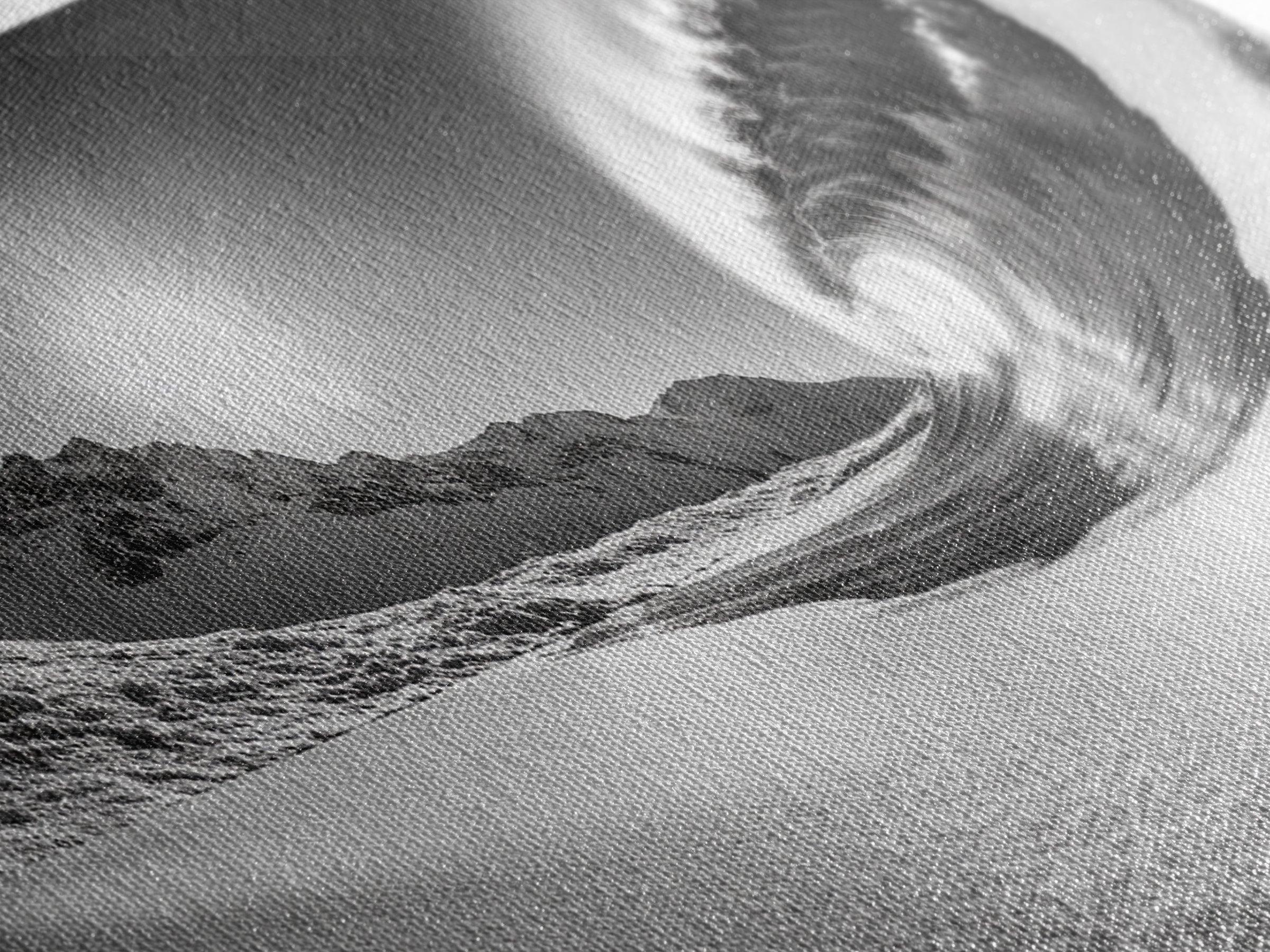 Arctic Wave Motion, Snowy Surf Curl, Mountain Sun Scene, Nature Energy Art, Canvas Print, Living Room Wall Art, Winter Adventure Decor