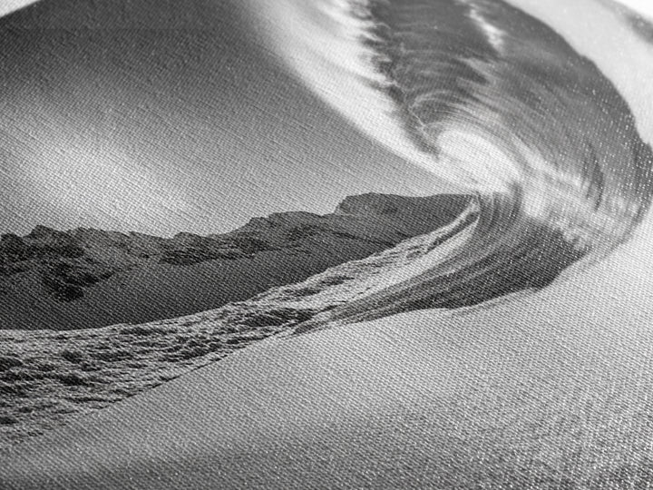 Arctic Wave Motion, Snowy Surf Curl, Mountain Sun Scene, Nature Energy Art, Canvas Print, Living Room Wall Art, Winter Adventure Decor