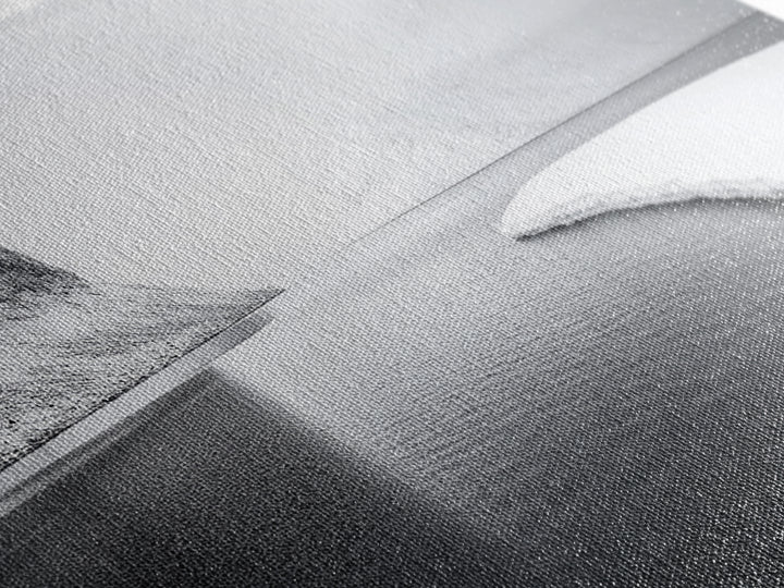 Arctic Coastline Silence, Minimal Snow Scene, Monochrome Nature Landscape, Framed Canvas Print, Scandinavian Wall Art, Office Calm Decor