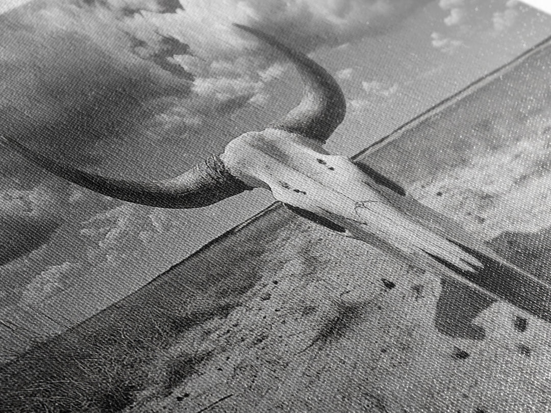 Cow Skull, Desert Bones, Wild West Skull, Country Vibe Decor, Canvas Print, Western Wall Art, Rustic Bedroom or Hallway Accent