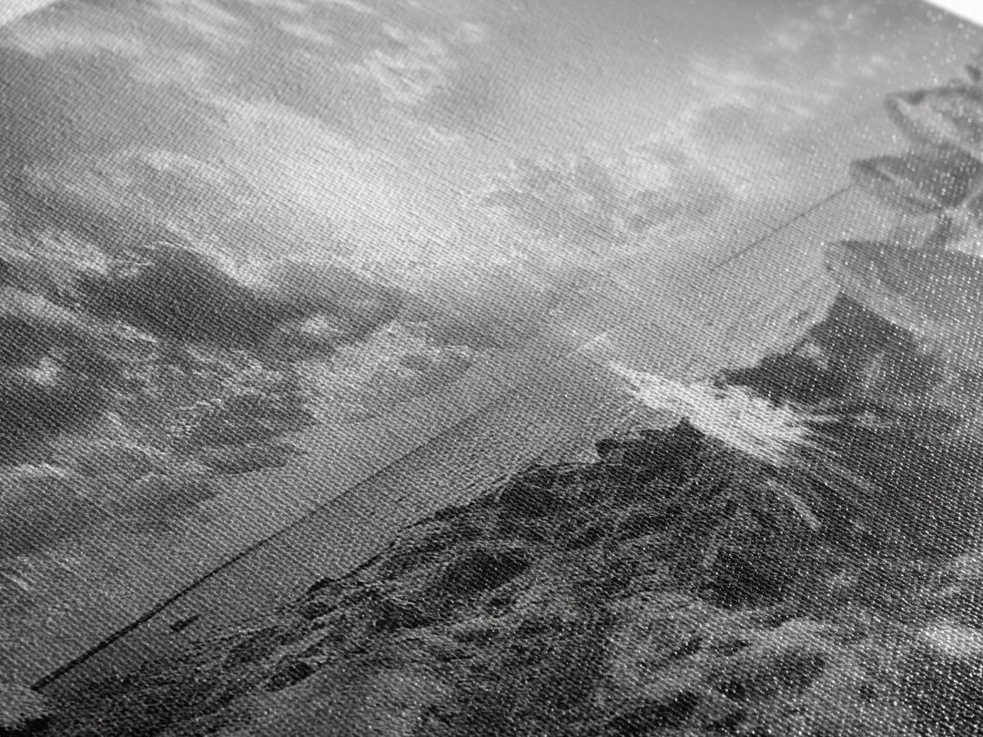 Coastal Campfire, Ocean Sunset, Rocky Shore, Bonfire Glow, Canvas Print, Nature Wall Art, Autumn Cabin Decor, Outdoor Retreat Style