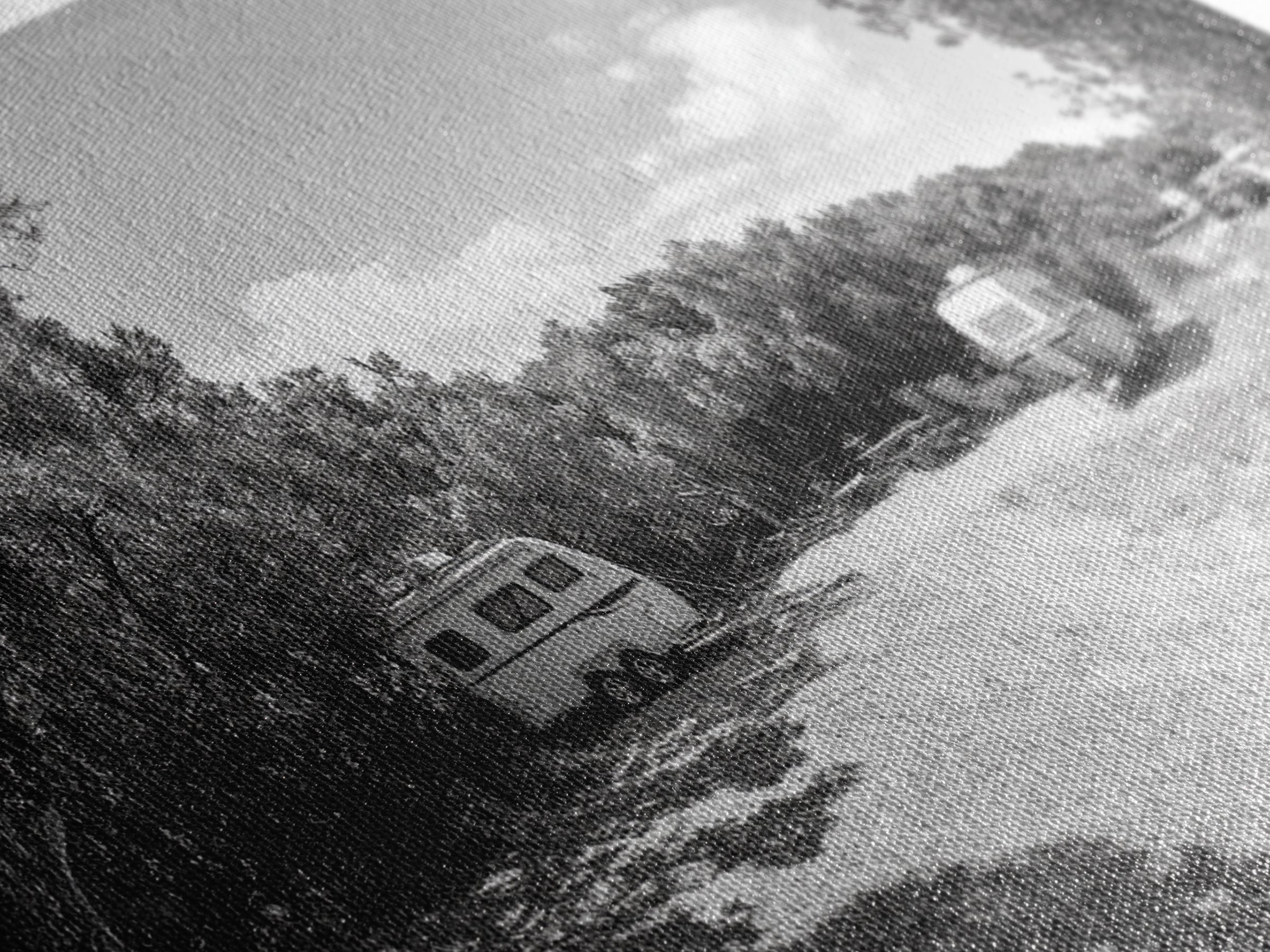 Camper Vans, Nature Escape, Forest Glamping, Sunny Grove, Canvas Print, Rustic Wall Art, Adventure Lover Gift, Living Room Decor