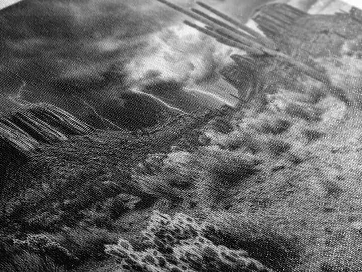 Desert Storm Scene, Lightning Landscape, Southwest Art, Dramatic Skies, Framed Canvas Print, Western Wall Art, Rustic Living Room Decor