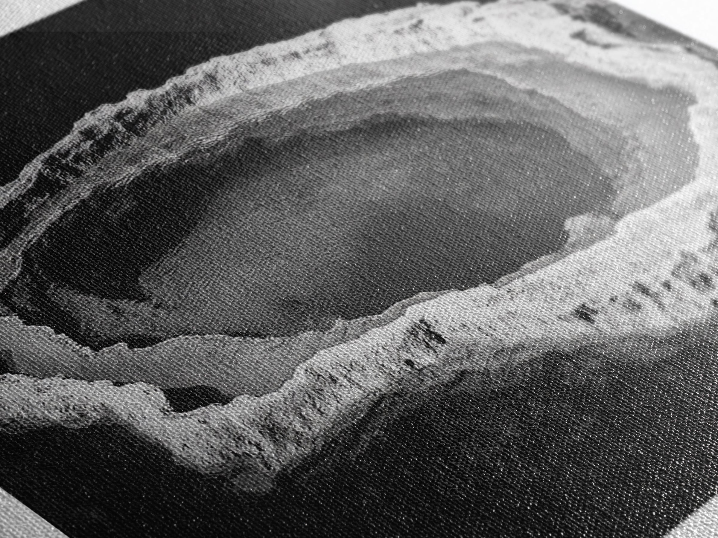 Natural Mineral Pool, Geothermal Abstract, Monochrome Texture, Framed Canvas Print, Minimalist Wall Art, Bathroom or Spa Decor