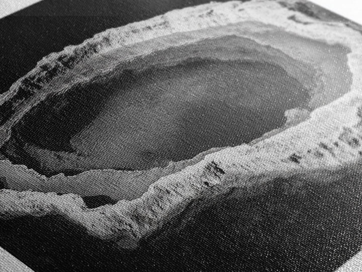 Natural Mineral Pool, Geothermal Abstract, Monochrome Texture, Framed Canvas Print, Minimalist Wall Art, Bathroom or Spa Decor