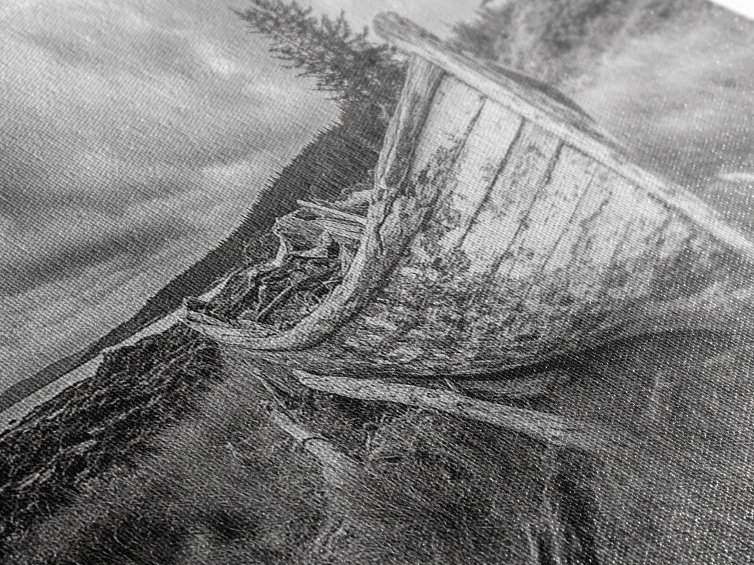 Abandoned Boat, Weathered Vessel, Coastal Forest, Framed Canvas Print, Farmhouse Wall Art, Rustic Cabin Decor, Autumn Vibe, Living Room Art