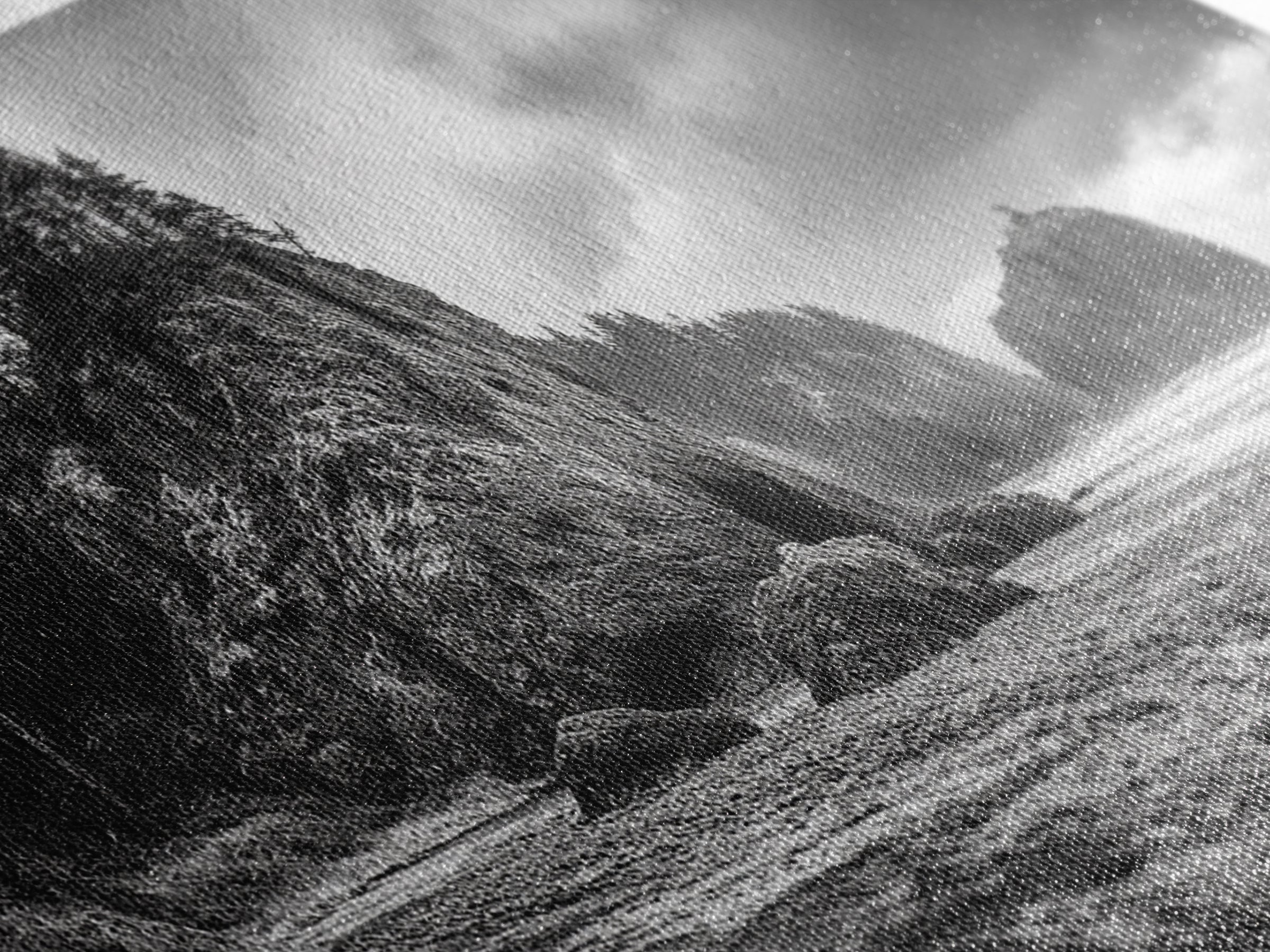 Coastal Rocks, Forest Cliffs, Moody Ocean, Framed Canvas Print, Pacific Northwest Wall Art, Dramatic Seascape, Autumn Nature Photography