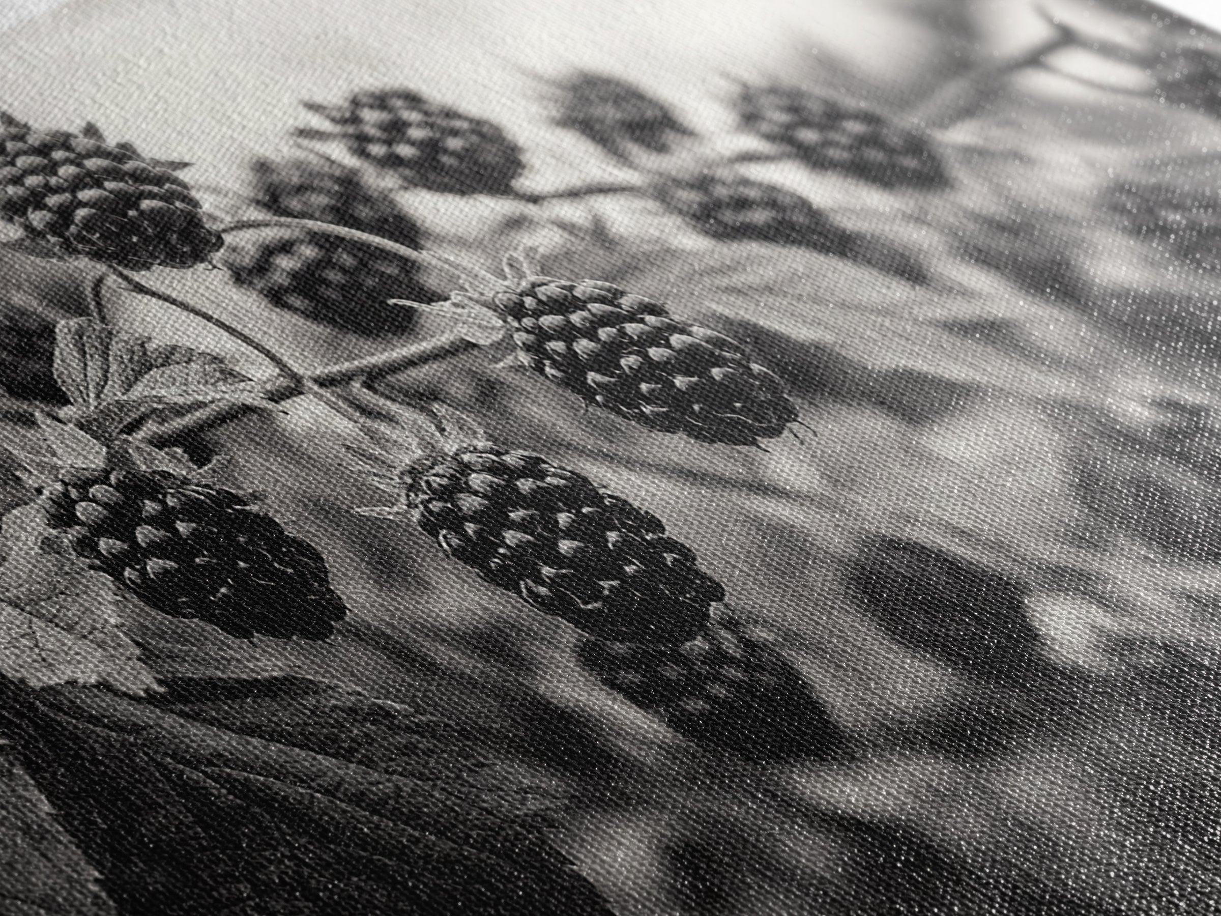 Blackberries on Vine, Farmhouse Kitchen Art, Rustic Fruit Wall Decor, Country Style, Autumn Botanical Photography, Canvas Print