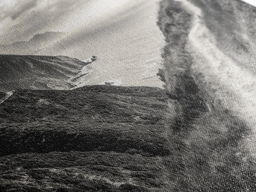 Cliffside Trail Path, Coastal Hiking Print, Rugged Ocean View, Nature Adventure Wall Art, Rustic Modern Decor, Framed Canvas Print