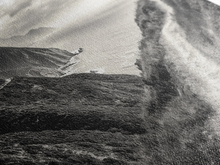 Cliffside Trail Path, Coastal Hiking Print, Rugged Ocean View, Nature Adventure Wall Art, Rustic Modern Decor, Framed Canvas Print