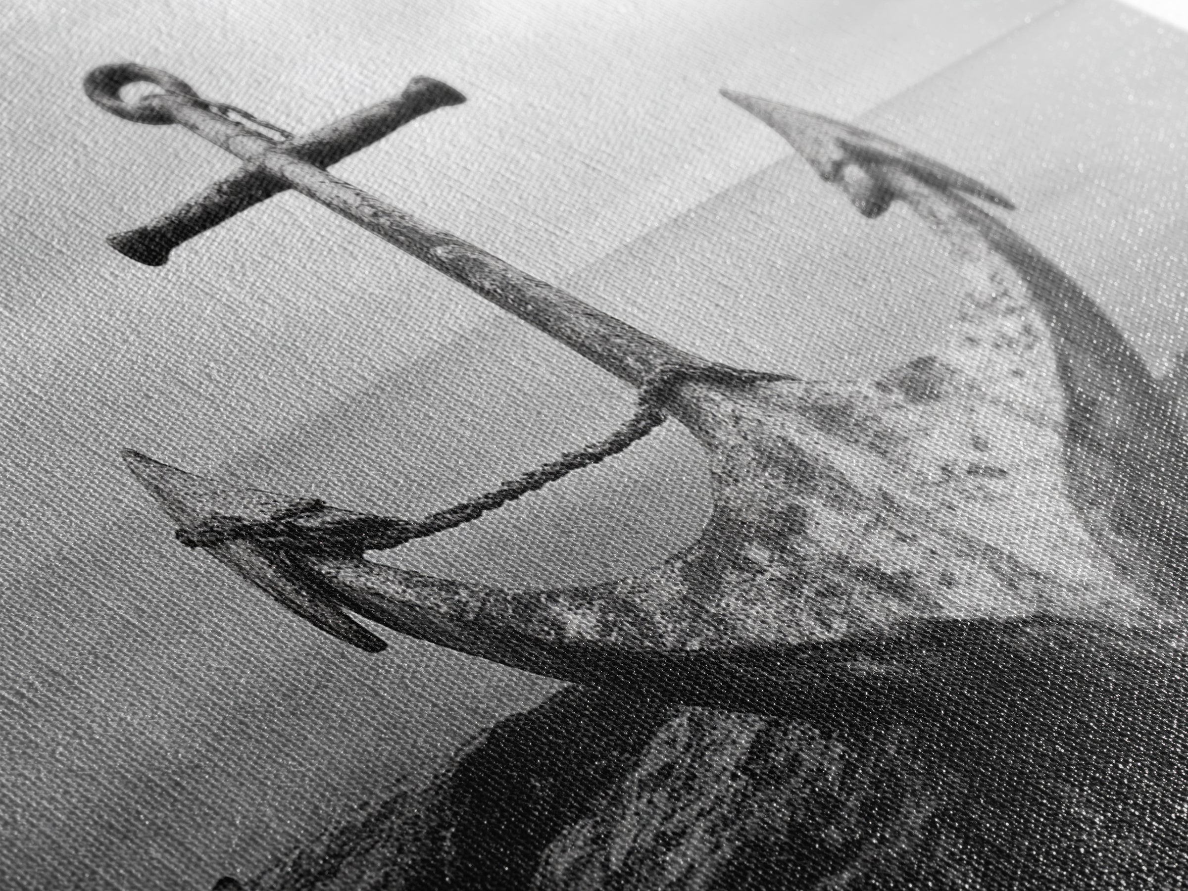 Nautical Anchor Art, Coastal Photography, Rustic Beach Decor, Framed Canvas Print, Bathroom or Lake House Wall Art, Minimal Style