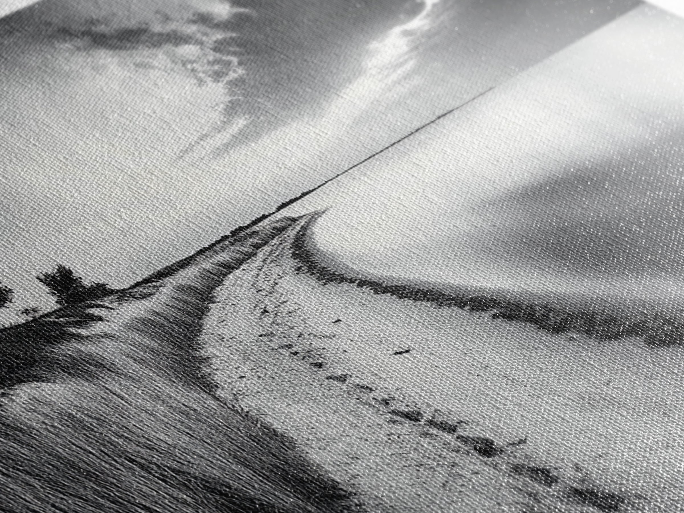 Calm Beach, Grassy Dunes, Serene Shoreline, Peaceful Water, Framed Canvas Print, Minimalist Art, Bedroom Wall Decor, Coastal Calm