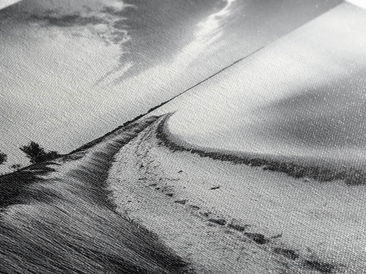 Calm Beach, Grassy Dunes, Serene Shoreline, Peaceful Water, Framed Canvas Print, Minimalist Art, Bedroom Wall Decor, Coastal Calm