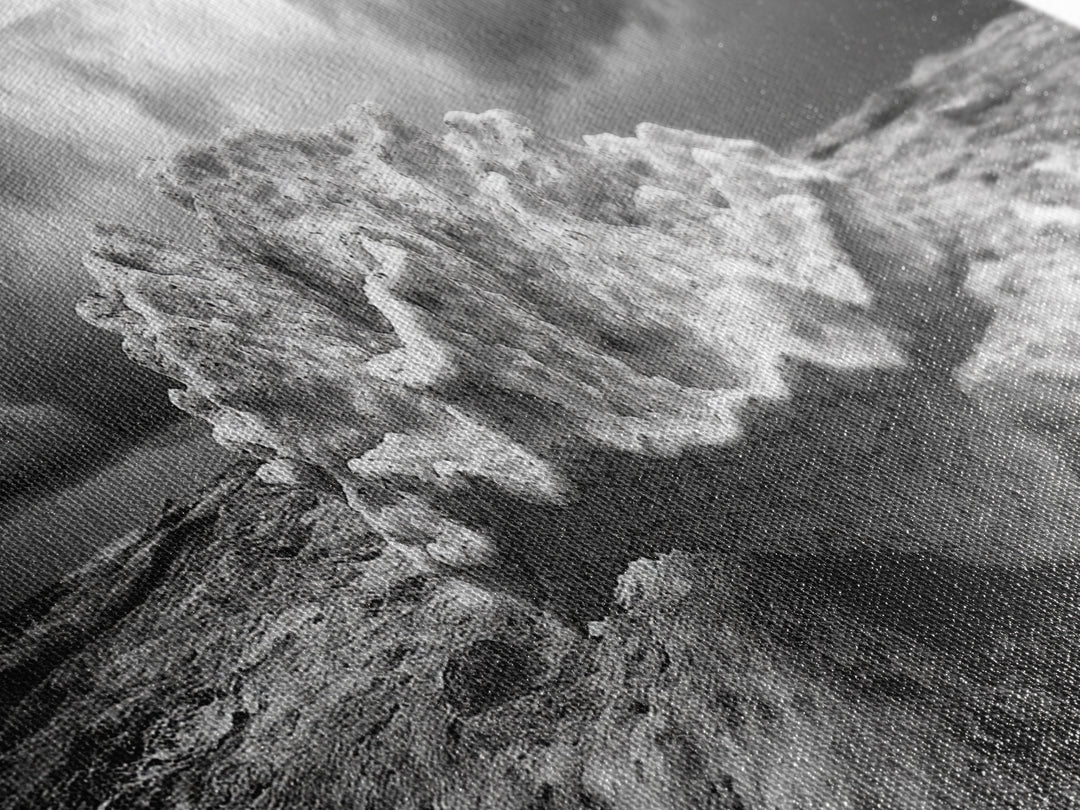 Coral Texture, Ocean Storm, Dramatic Sky, Sea Fossil, Framed Canvas Print, Coastal Nature Art, Fall Entryway Wall Decor, Cabin Wall Art