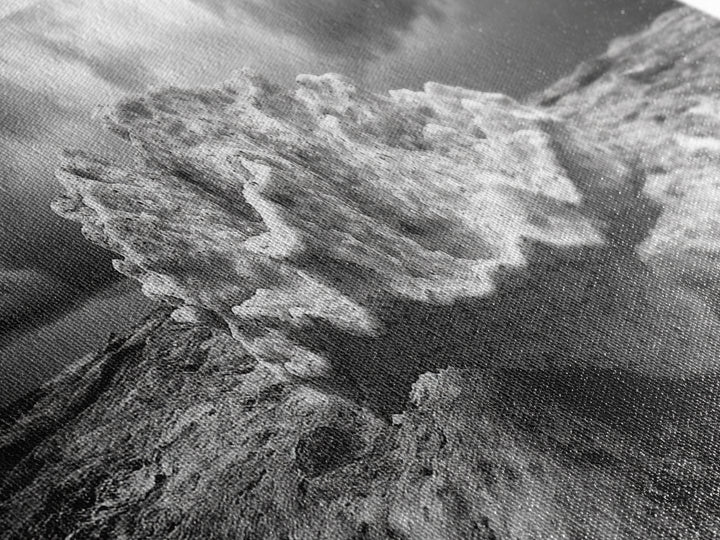 Coral Texture, Ocean Storm, Dramatic Sky, Sea Fossil, Framed Canvas Print, Coastal Nature Art, Fall Entryway Wall Decor, Cabin Wall Art