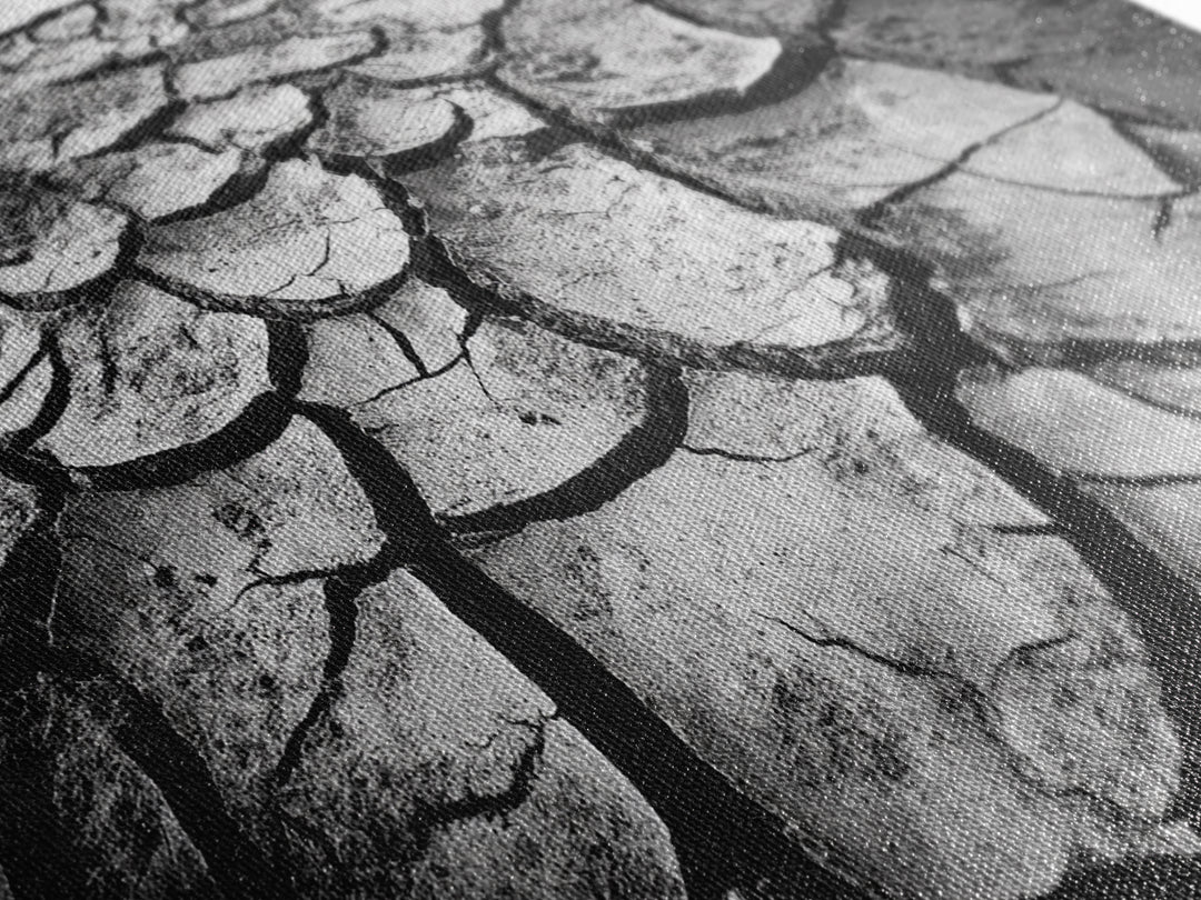 Cracked Earth Texture, Nature Closeup, Desert Minimalism, Earth Tone Art, Canvas Print, Rustic Home Decor, Fall Entryway Wall Art