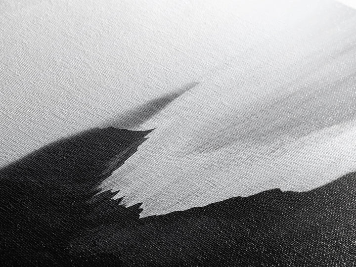 Cliff Coast, Mist Horizon, Monochrome Sea, Rugged Beauty, Canvas Print, Living Room Wall Art, Coastal Modern Style, Minimalist Ocean Scene