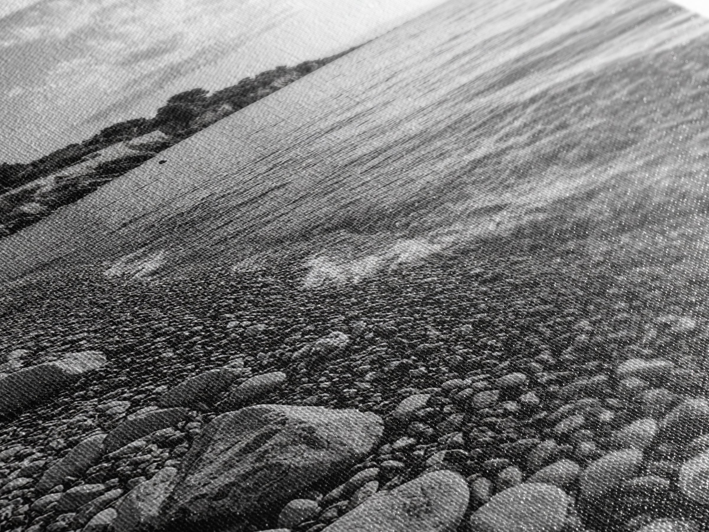 Pebble Beach, Tranquil Coastline, Coastal Stones, Sunrise Shore, Canvas Print, Bathroom Wall Art, Ocean Photography, Beach House Decor