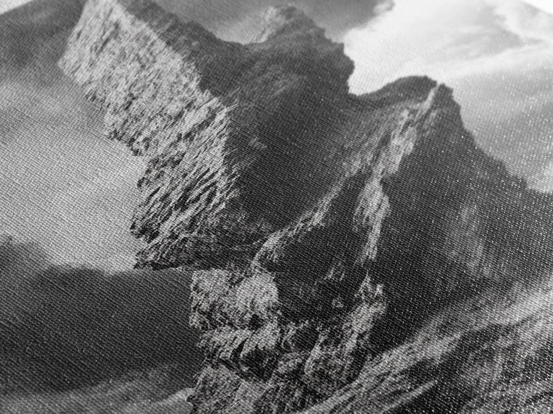 Abstract Rock Tower, Nature Photography, Stormy Sky, Canvas Print, Rustic Decor, Earthy Wall Art, Living Room Art, Moody Landscape Print