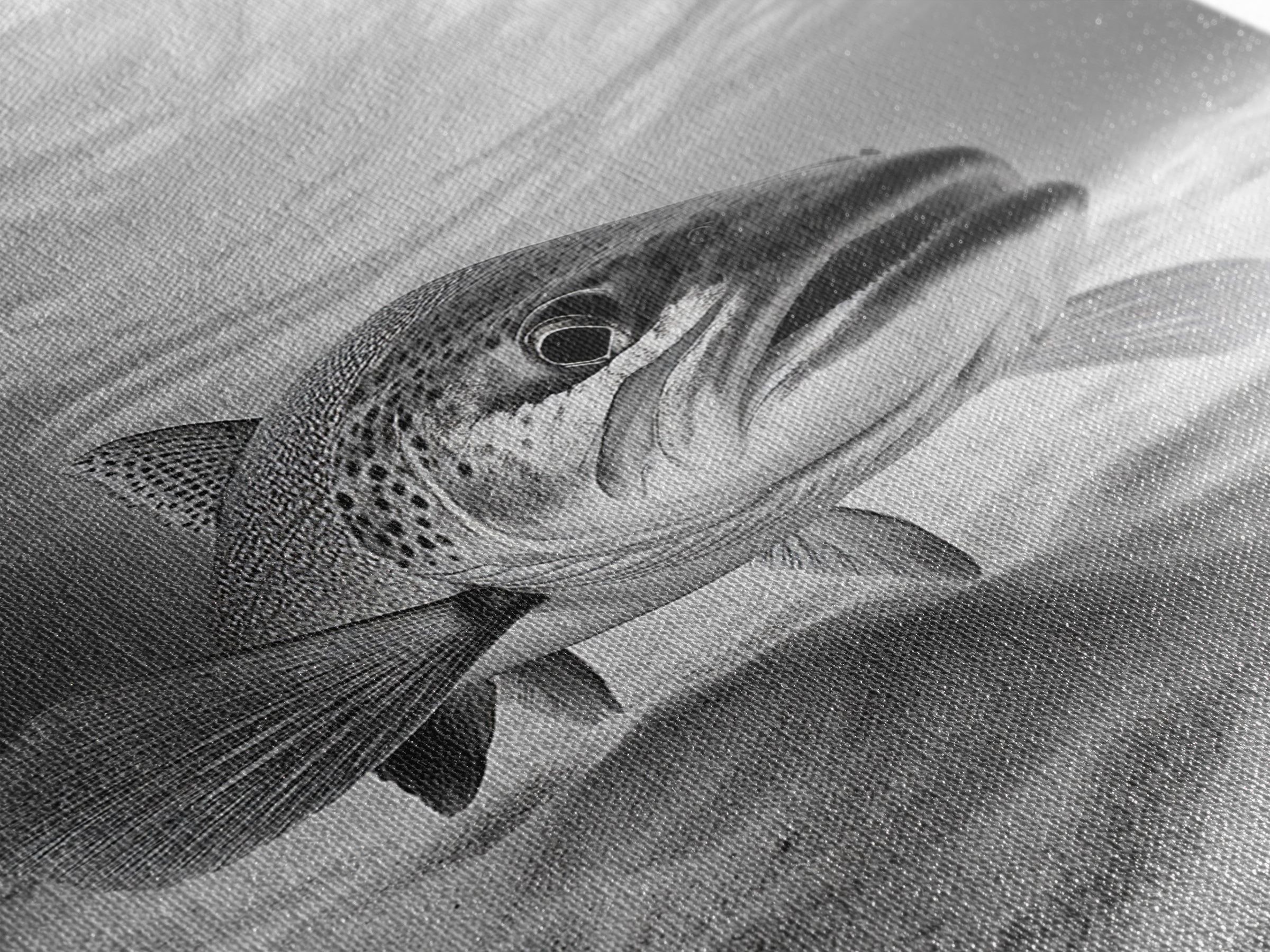 Underwater Trout Closeup, Realistic Fish, Nature Photography, Canvas Print, Man Cave Art, Fishing Lover Gift, Rustic Lake Decor