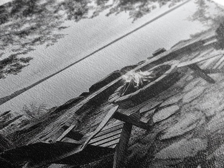 Campfire Lake Night, Adirondack Chairs, Wilderness Glow, Framed Canvas Print, Outdoor Living Wall Art, Cabin Decor, Autumn Retreat Art