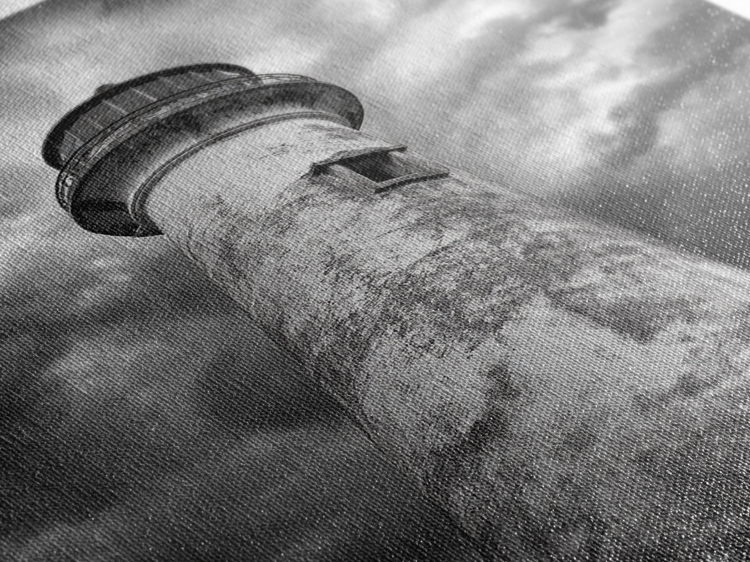 Stormy Lighthouse Closeup, Dramatic Skies, Weathered Beacon, Canvas Print, Coastal Decor, Dark Nautical Wall Art, Moody Ocean Theme