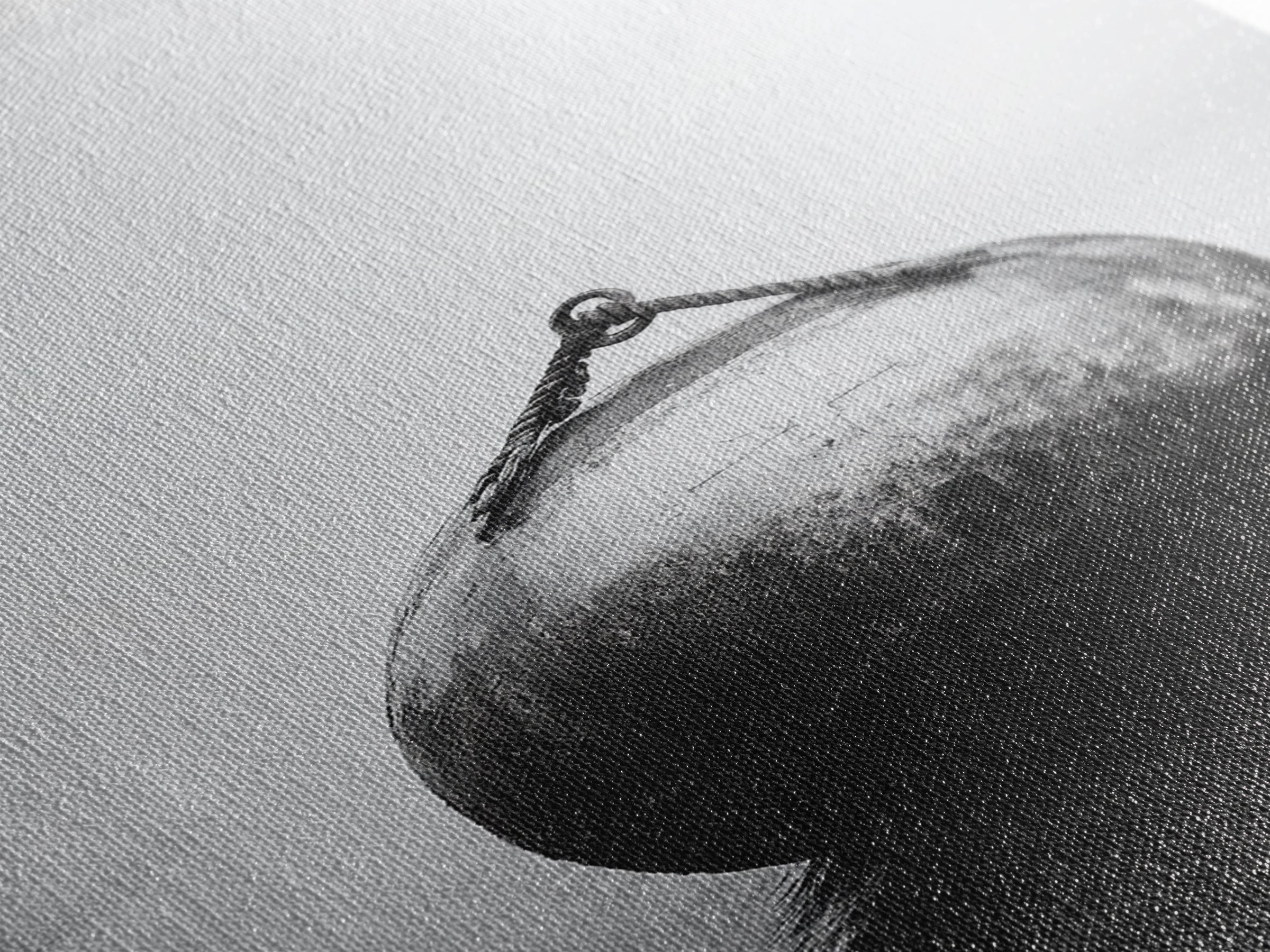 Buoy Stillness, Ocean Fog, Minimal Water, Framed Canvas Print, Nautical Wall Art, Bathroom Decor, Calm Coastal Black and White Art