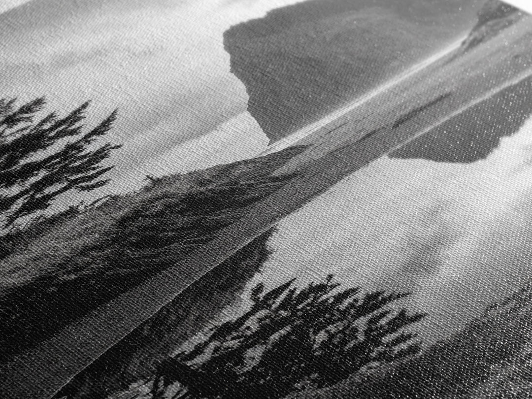 Coastal Rock Reflections, Nature Photography, Ocean Landscape, Framed Canvas Print, Moody Living Room Art, Minimal Decor