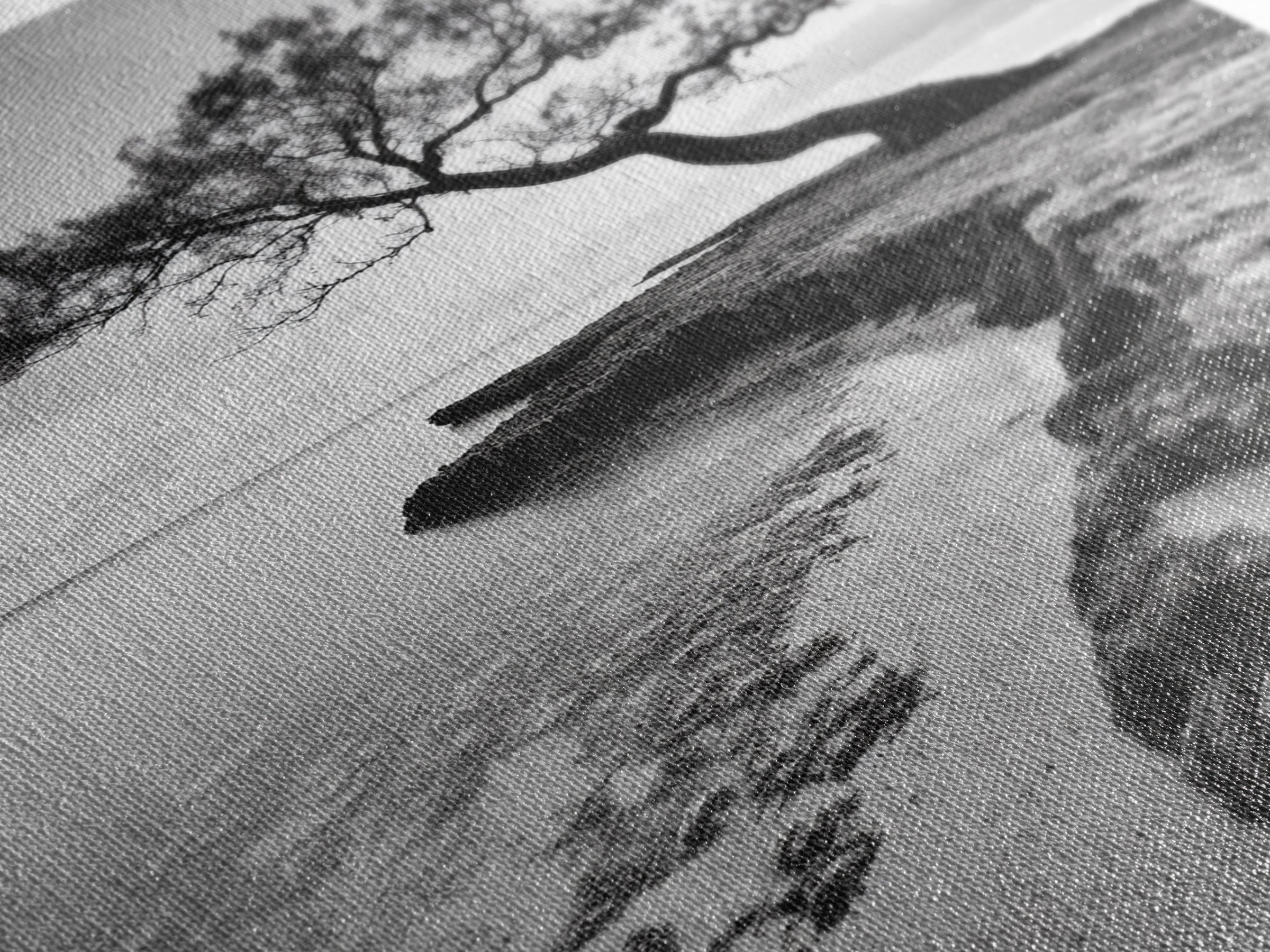 Coastal Tree Silhouette, Serene Nature Art, Ocean Wall Scene, Framed Canvas Print, Beach House Decor, Minimalist Design