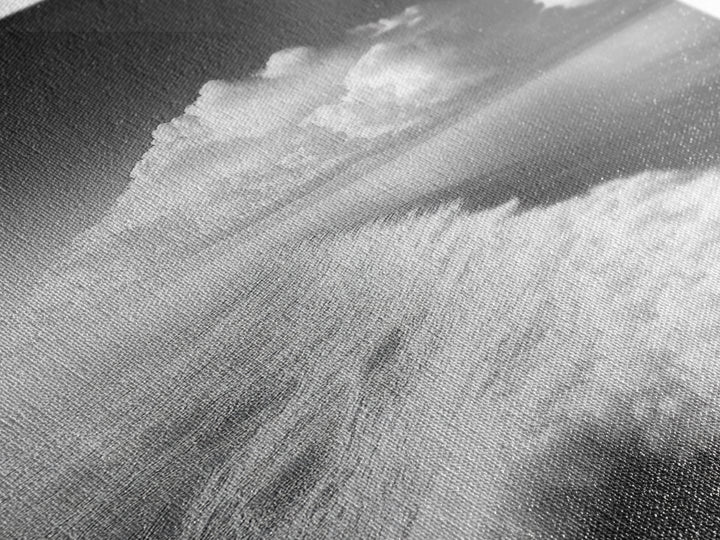 Ocean Wake, Cloud Horizon, Surreal Seascape, Framed Canvas Print, Dreamy Black White Wall Art, Bathroom Decor, Coastal Fantasy Art