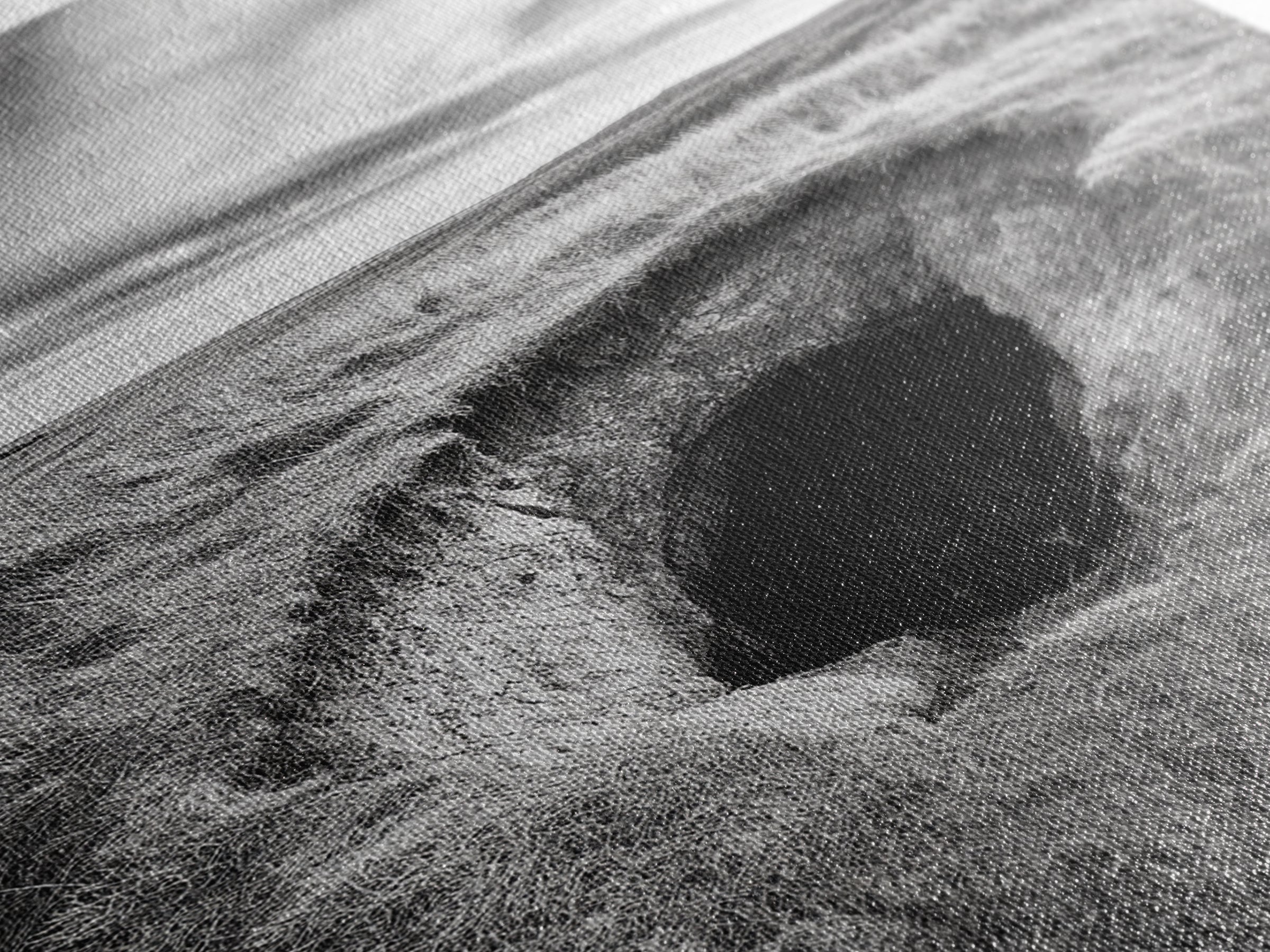 Burrow Entrance, Hidden Hole, Grassland Tunnel, Canvas Print, Nature Wall Art, Living Room Decor, Black White Landscape Photography