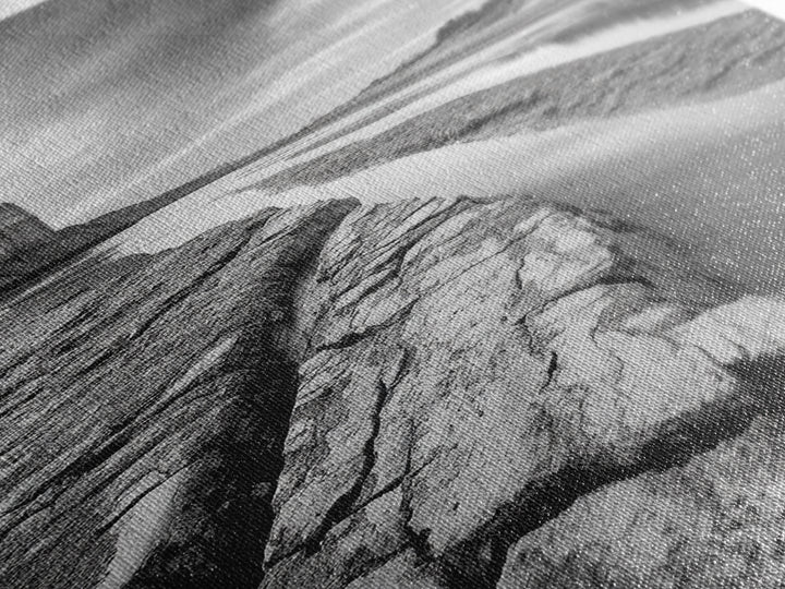 Eroded Riverbed, Desert Rock, Serene Canyon, Long Exposure, Framed Canvas Print, Earth Tones, Dining Room Decor, Nature Inspired