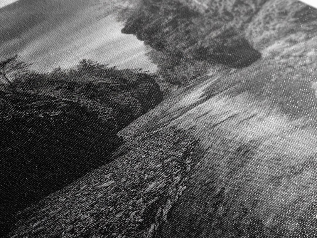 Canyon River, Rugged Path, Rock Walls, Adventure Nature, Framed Canvas Print, Cabin Wall Art, Explorer Decor, Wilderness Vibe