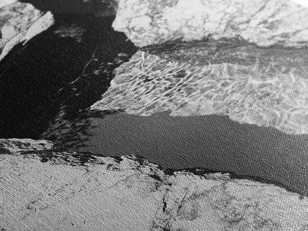 Rock Crevice, Light Ripples, Natural Texture, Abstract Nature, Framed Canvas Print, Kitchen Wall Art, Earth Tone Style, Modern Rustic