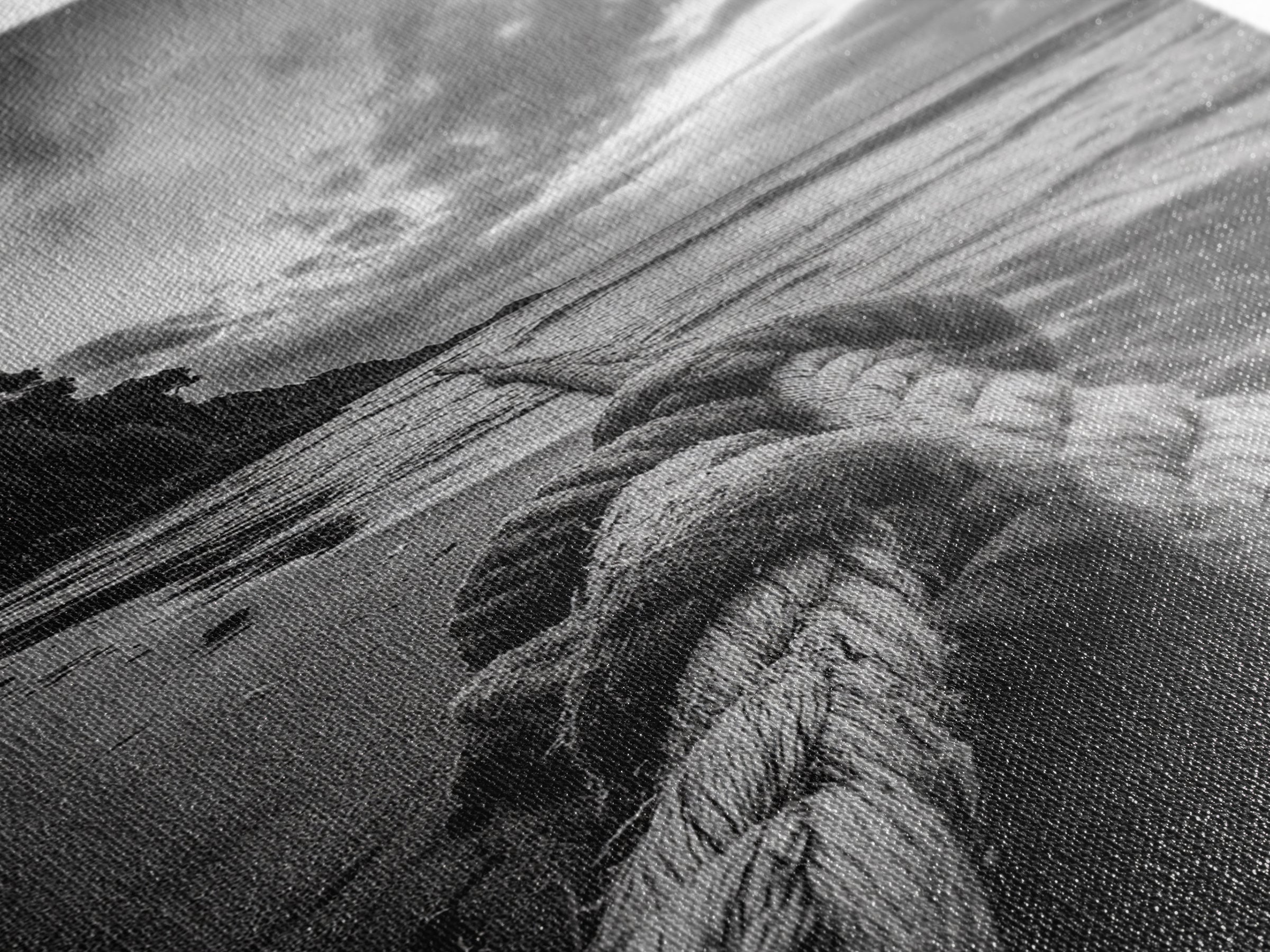 Beach Rope Knot, Coastal Connection, Ocean Shoreline, Nautical Canvas Print, Black and White Bathroom or Seaside Wall Decor