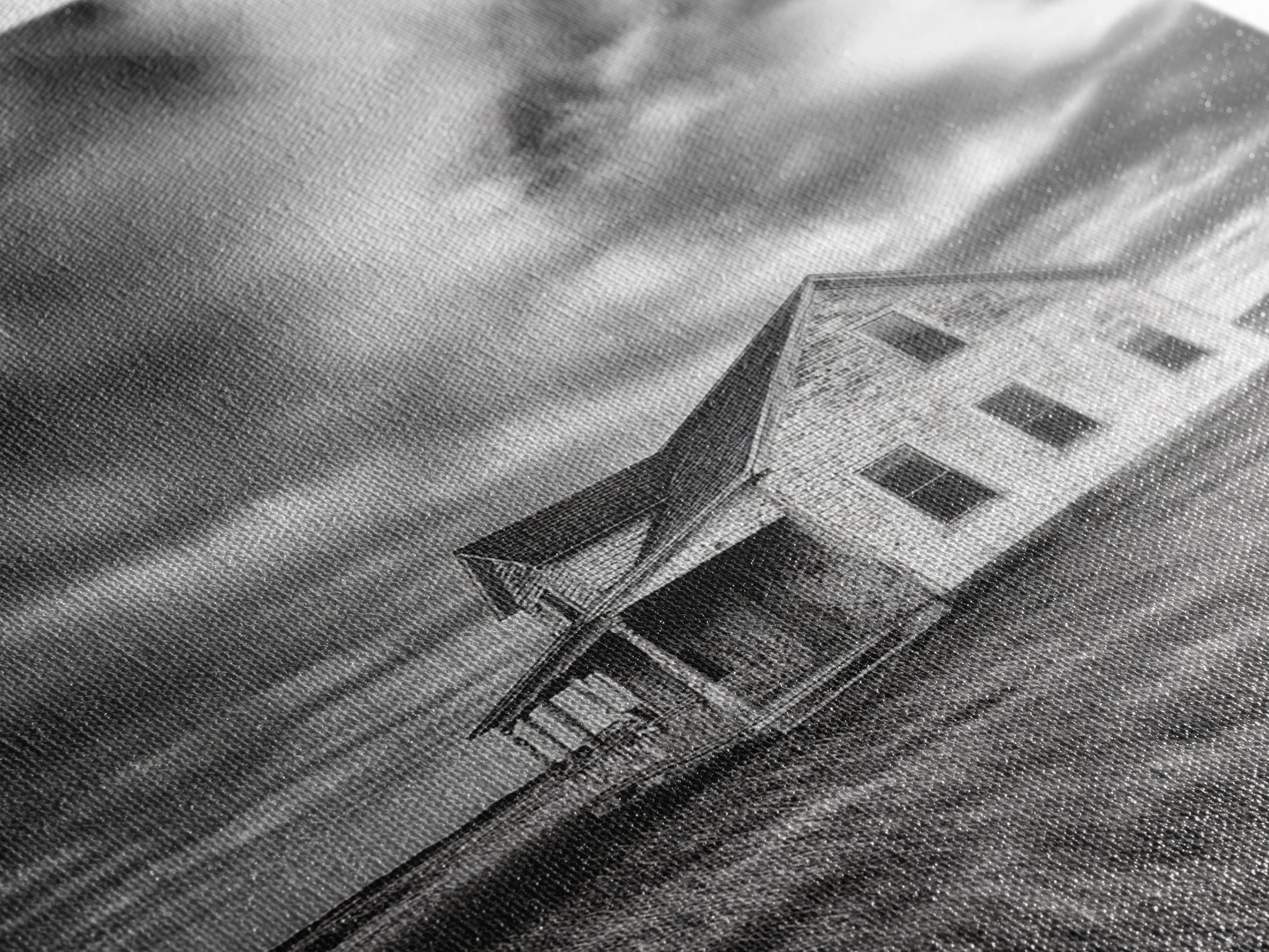 Abandoned House, Windy Prairie, Haunted Landscape, Framed Canvas Print, Fall Wall Art, Rural Home Decor, Moody Halloween Style