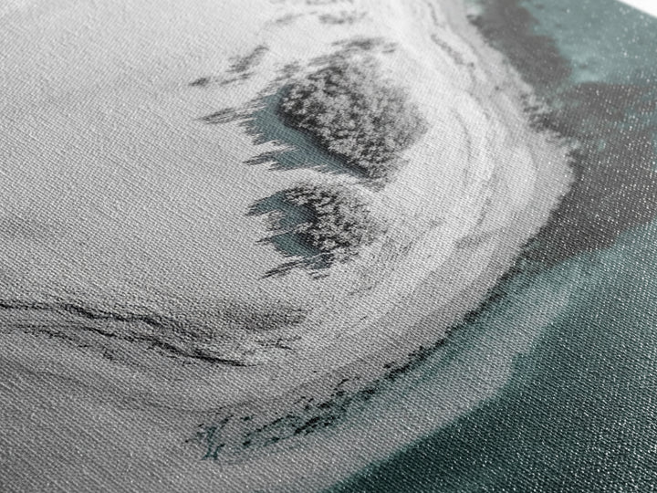 Aerial Beach, Turquoise Sea, Minimal Shoreline, Boat View, Canvas Print, coastal minimalist art, bathroom wall art, modern ocean photo