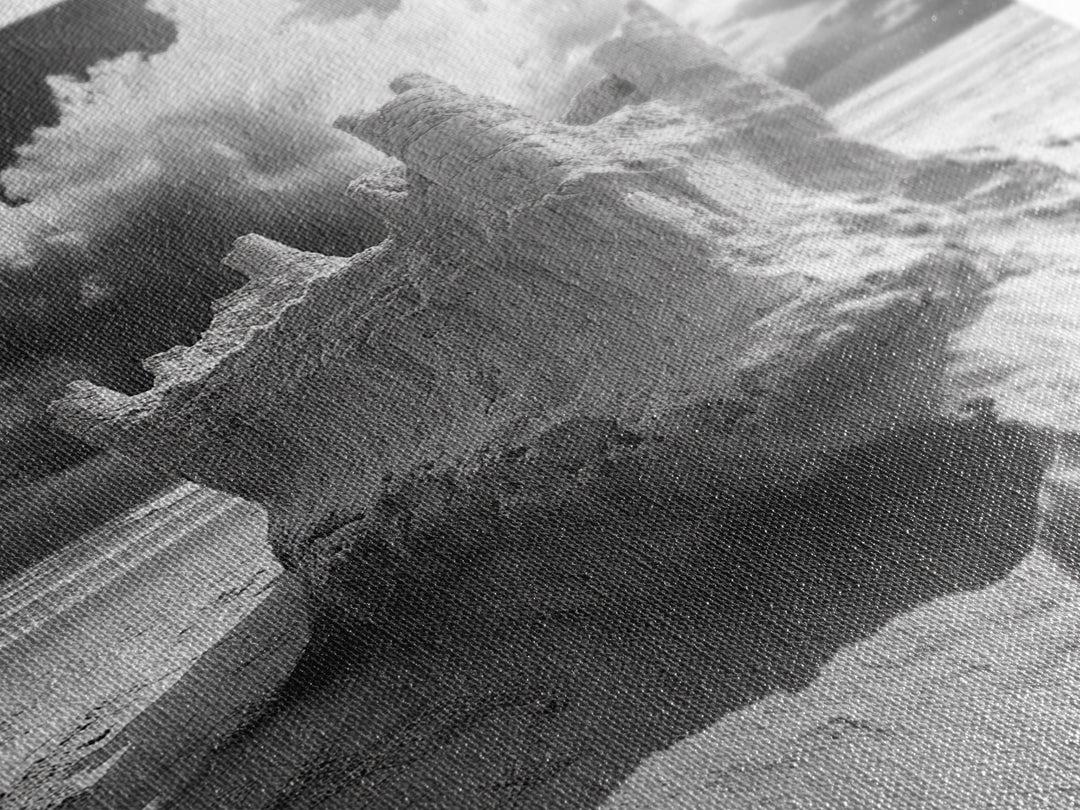 Sand Castle, Beach Fantasy, Dramatic Sky, Coastal Fortress, Framed Canvas Print, whimsical decor, kids room wall art, fairytale beach scene