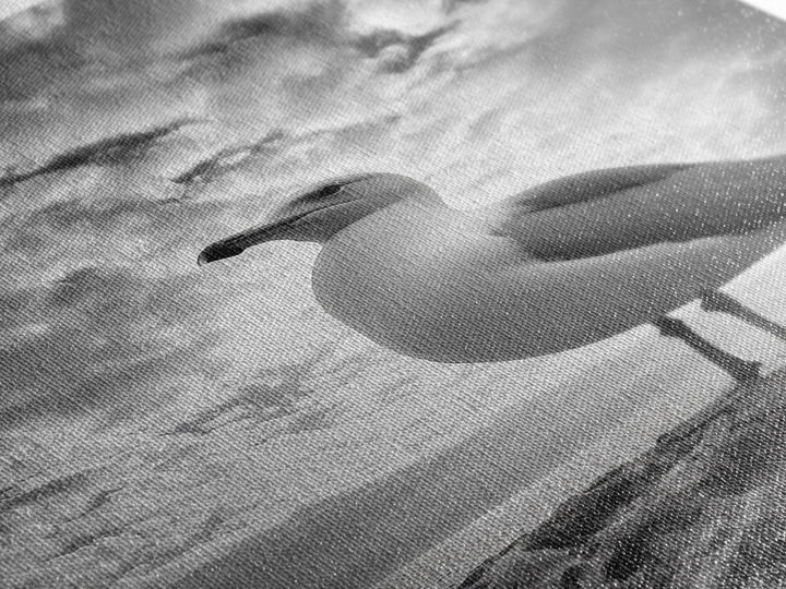 Coastal Seagull, Ocean Breeze, Serene Sky, Seaside Moment Framed Canvas Print, coastal decor, nautical bathroom wall art, nature photography