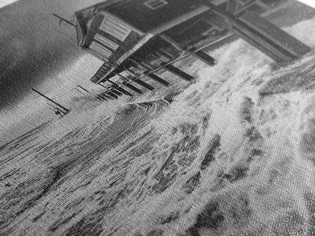 Stormy Coastline, Ocean Waves, Seaside House, Canvas Print, Coastal Wall Art, Beach House Decor, Nautical Photography, Moody Art