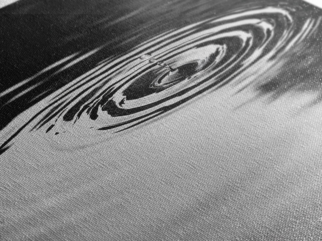 Ripple Effect, Water Drop, Zen Wall Art, Minimalist Black and White, Canvas Print, Bathroom Decor, Tranquil Art, Meditation Room Art