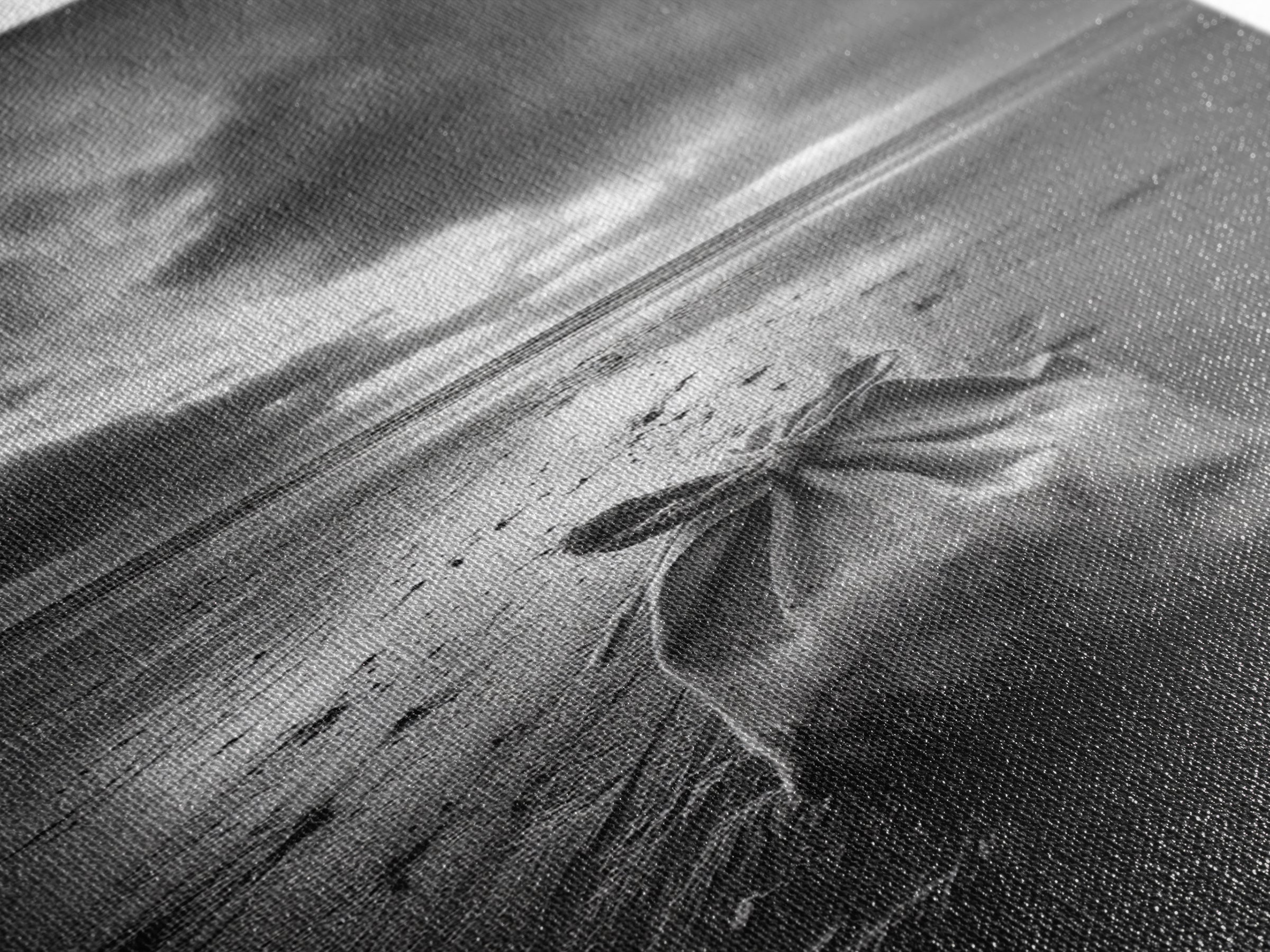 Coastal Mood, Seaside Stillness, Monochrome Art, Canvas Print, Beach Bedroom Wall Art, Moody Ocean Decor, Minimalist Nature