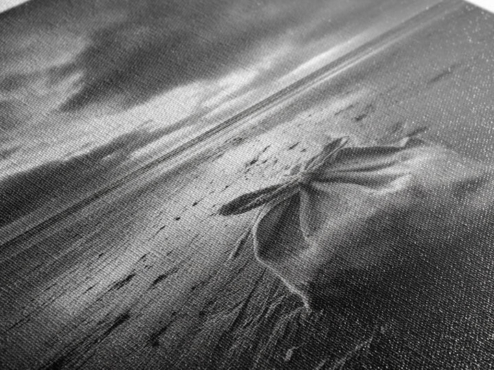 Coastal Mood, Seaside Stillness, Monochrome Art, Canvas Print, Beach Bedroom Wall Art, Moody Ocean Decor, Minimalist Nature