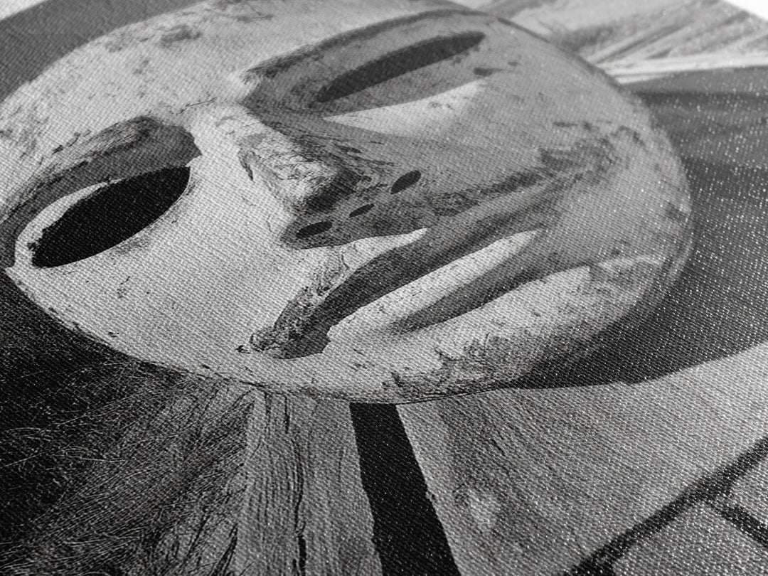 Weathered Mask, Coastal Surreal, Driftwood Dream, Canvas Print, Abstract Wall Art, Rustic Home Decor, Boho Artistic Style