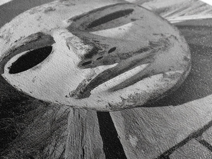 Weathered Mask, Coastal Surreal, Driftwood Dream, Canvas Print, Abstract Wall Art, Rustic Home Decor, Boho Artistic Style