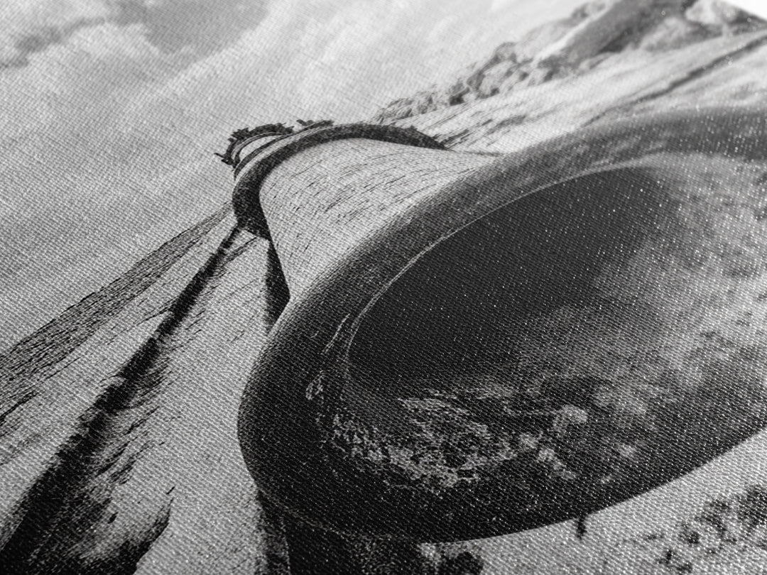 Abandoned Pipe, Coastal Decay, Industrial Remains, Framed Canvas Print, Urban Exploration Art, Gritty Minimalist Decor