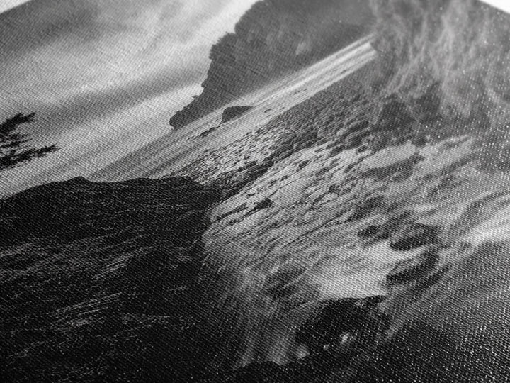 River Meets Sea, Forest Coast, Rugged Beauty, Sunset Flow, Canvas Print, Nature Wall Art, Moody Living Room Landscape