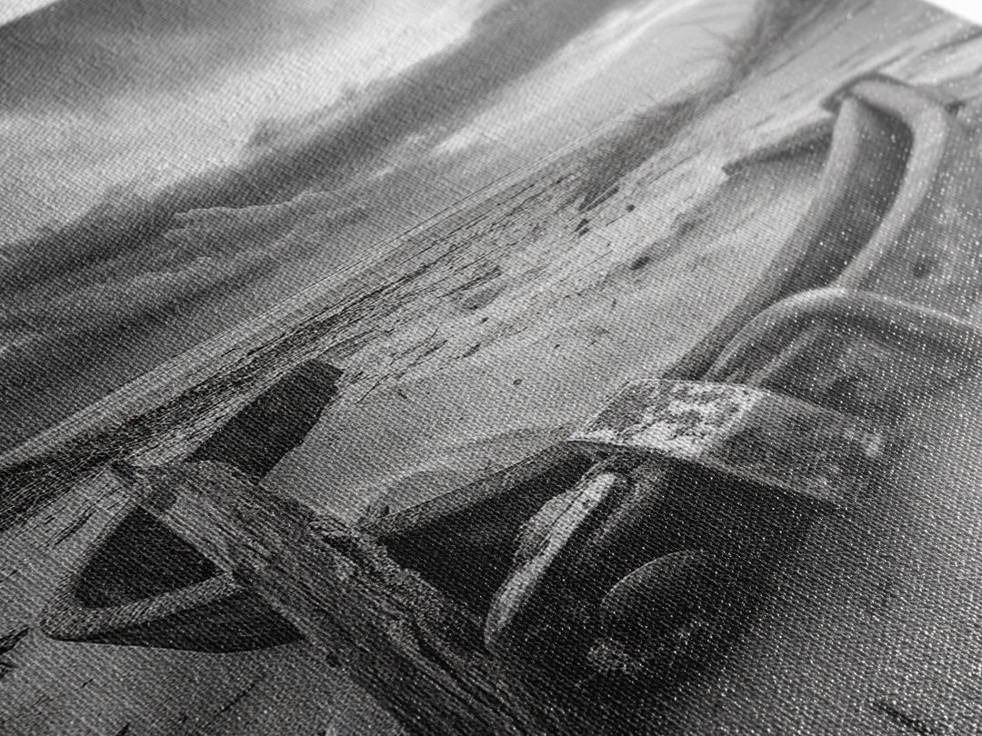 Coastal Relic, Rustic Sand Dunes, Weathered Wood, Canvas Print, Beach House Wall Art, Moody Ocean Decor, Fall Home Styling