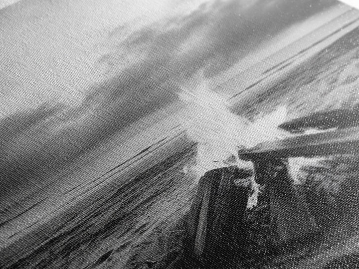 Beach bonfire moment, soft flame serenity, ocean dusk, coastal camp vibes, Framed Canvas Print, Fall decor, hygge inspired wall decor